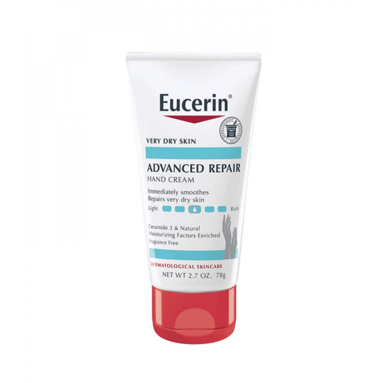 Eucerin Advanced Repair Hand Cream for Dry Skin, Fragrance Free, 78g